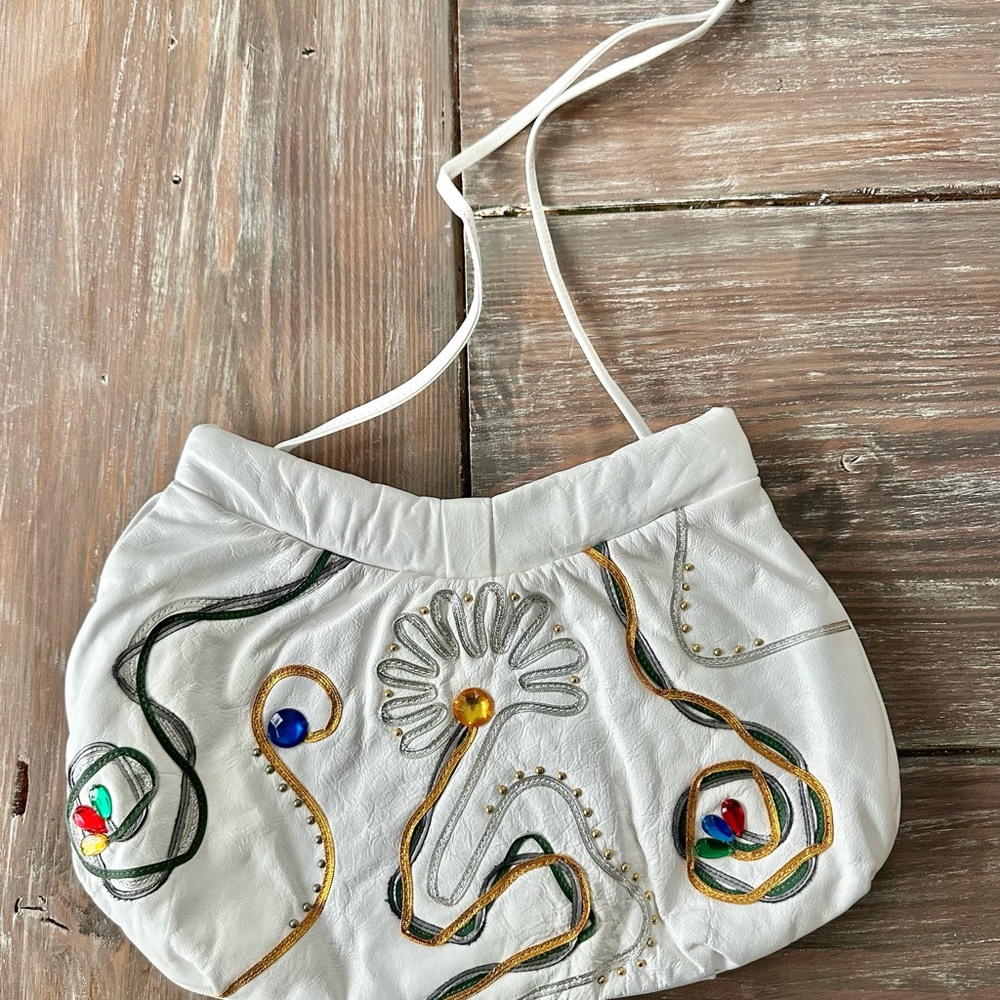 Vintage 1980s Pantera White Leather Purse